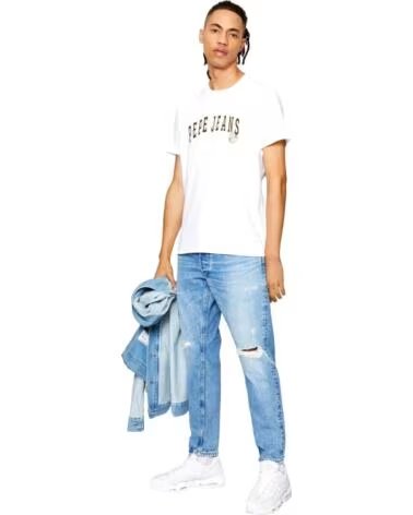 PEPE JEANS T-SHIRT A MANICA CORTA PM508707-800 BIANCO DA UOMO BLANCO