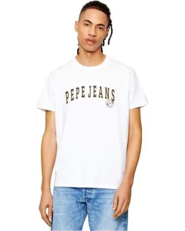 PEPE JEANS T-SHIRT A MANICA CORTA PM508707-800 BIANCO DA UOMO BLANCO