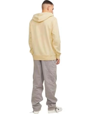 JACK AND JONES SWEAT À CAPUCHE 12252402 ITALIAN STRAW POUR HOMME JAUNE AMARILLO