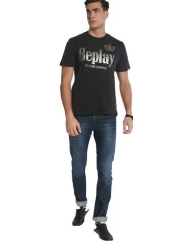 REPLAY CAMISETA DE MANGA CORTA M682000022658LM099 EN NEGRO PARA HOMBRE