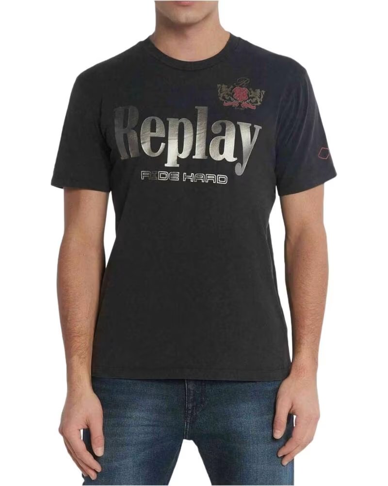 REPLAY CAMISETA DE MANGA CORTA M682000022658LM099 EN NEGRO PARA HOMBRE