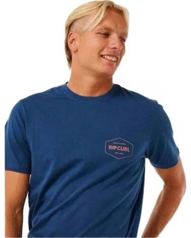 RIP CURL CAMISETA DE MANGA CORTA 0ETMTE-9741 HOMBRE AZUL