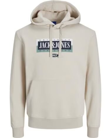 JACK AND JONES SWEAT-SHIRT À CAPUCHE 12252402-MOONBEAM HOMME BEIGE