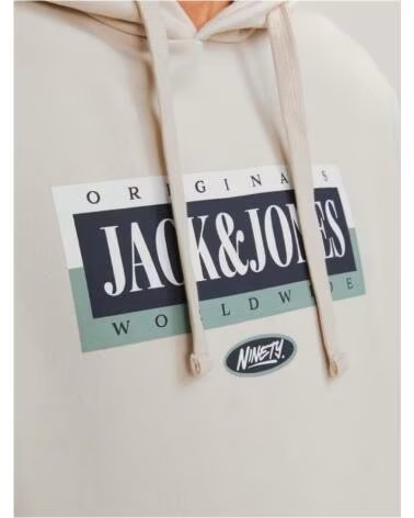 JACK AND JONES SWEAT-SHIRT À CAPUCHE 12252402-MOONBEAM HOMME BEIGE