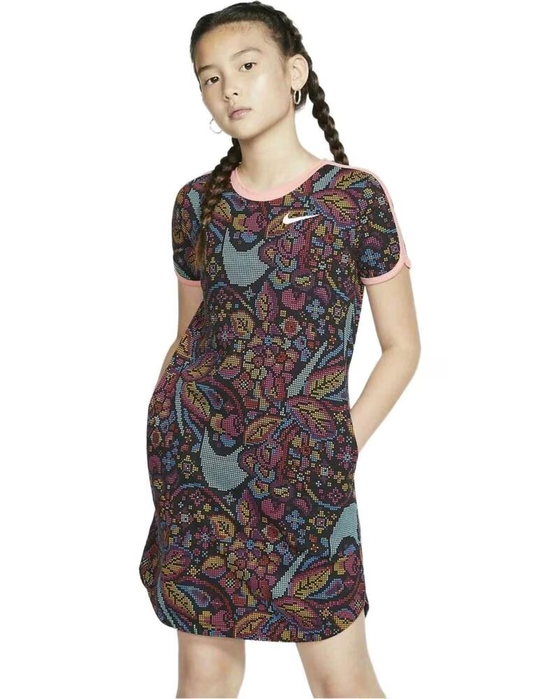 NIKE KLEID BV2743-010 MEHRFARBIG MÄDCHEN NEGRO