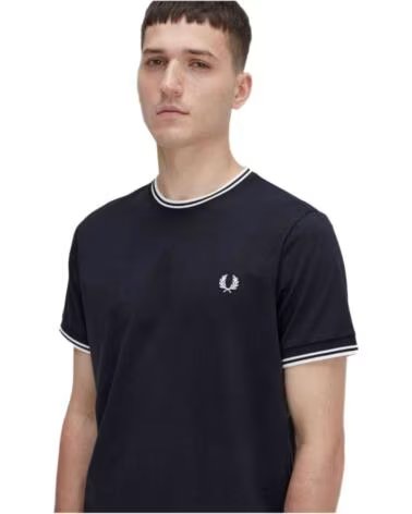 FRED PERRY T-SHIRT MANICA CORTA M1588 102 L NERO