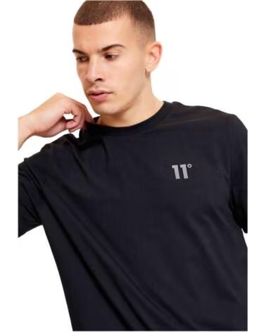 11 DEGREES KURZARM T-SHIRT 11D3683-001 3D EMBROIDERY HEM HERREN SCHWARZ NEGRO