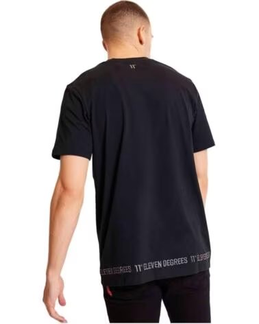 11 DEGREES KURZARM T-SHIRT 11D3683-001 3D EMBROIDERY HEM HERREN SCHWARZ NEGRO