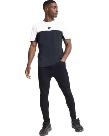 11 DEGREES KURZARMSHIRT COLOUR BLOCK TAPED 11D3708047 NEGRO