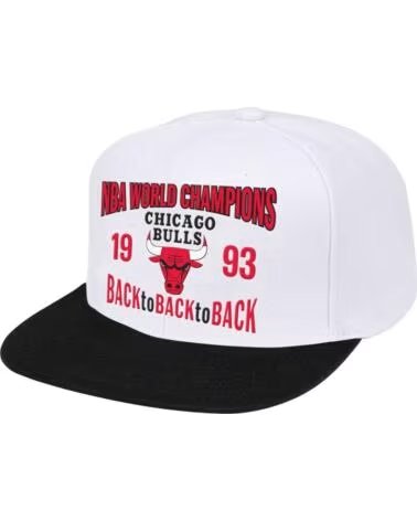 MITCHELL NESS HHSS3133CBU01 CASQUETTE SNAPBACK CHICAGO BULLS NBA WORLD CHAMPIONS BLANCO