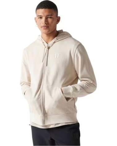 11 DEGREES FELPA CON CAPPUCCIO 11D3189-1138 DA UOMO BEIGE