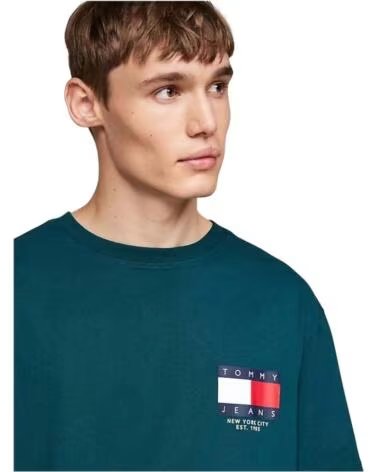 TOMMY HILFIGER KURZARM-T-SHIRT DM0DM19695CWG FÜR HERREN GRÜN VERDE