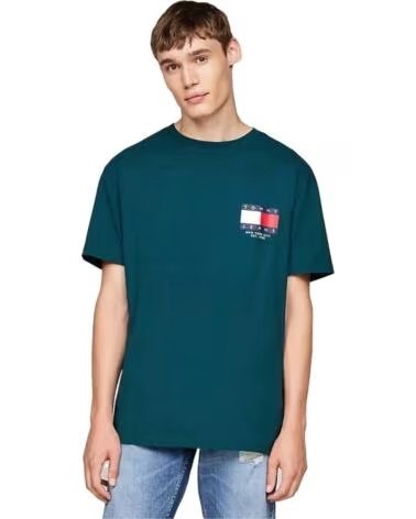 TOMMY HILFIGER KURZARM-T-SHIRT DM0DM19695CWG FÜR HERREN GRÜN VERDE