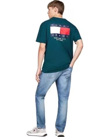 TOMMY HILFIGER KURZARM-T-SHIRT DM0DM19695CWG FÜR HERREN GRÜN VERDE