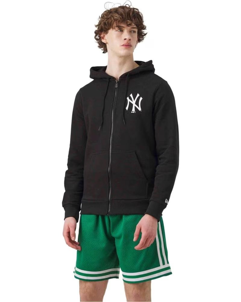 NEW ERA FELPA CON CAPPUCCIO 60416721 UOMO NERO NEGRO