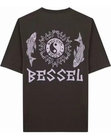 BESSEL FRIENDS KURZARMSHIRT BTS002SS25DG IN SCHWARZ FÜR UNISEX GRIS