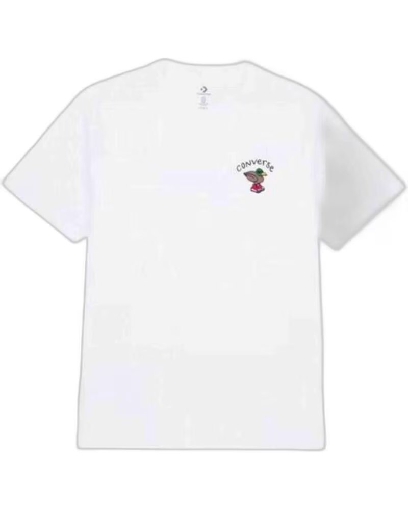 CONVERSE T-SHIRT MANICA CORTA 10027716-A02 UNISEX BIANCO BLANCO