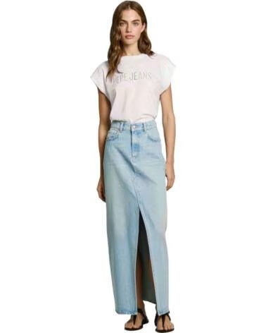 PEPE JEANS MAGLIETTA A MANICA CORTA PL506016-800 DA DONNA BIANCO BLANCO