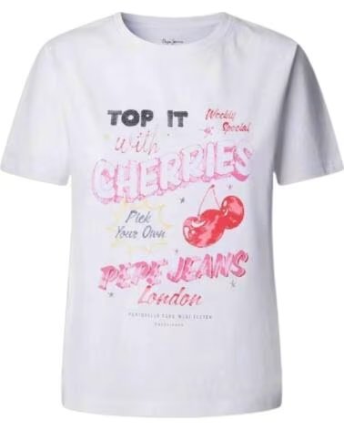 PEPE JEANS T-SHIRT MANICA CORTA PL506045-800 BLANCO