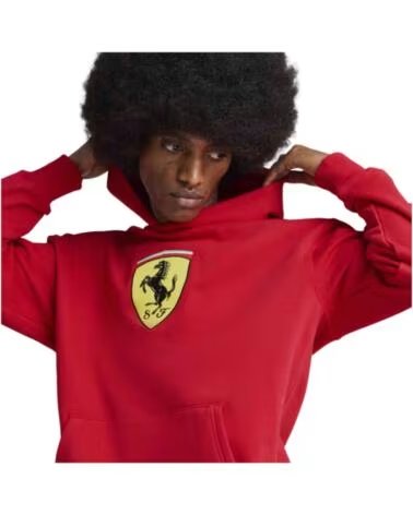 PUMA FELPA CON CAPPUCCIO 630192-02 FERRARI DA UOMO ROJO