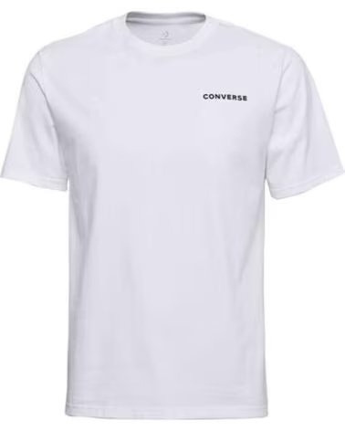 CONVERSE T-SHIRT A MANICA CORTA 10017432-A01 IN BIANCO PER UNISEX