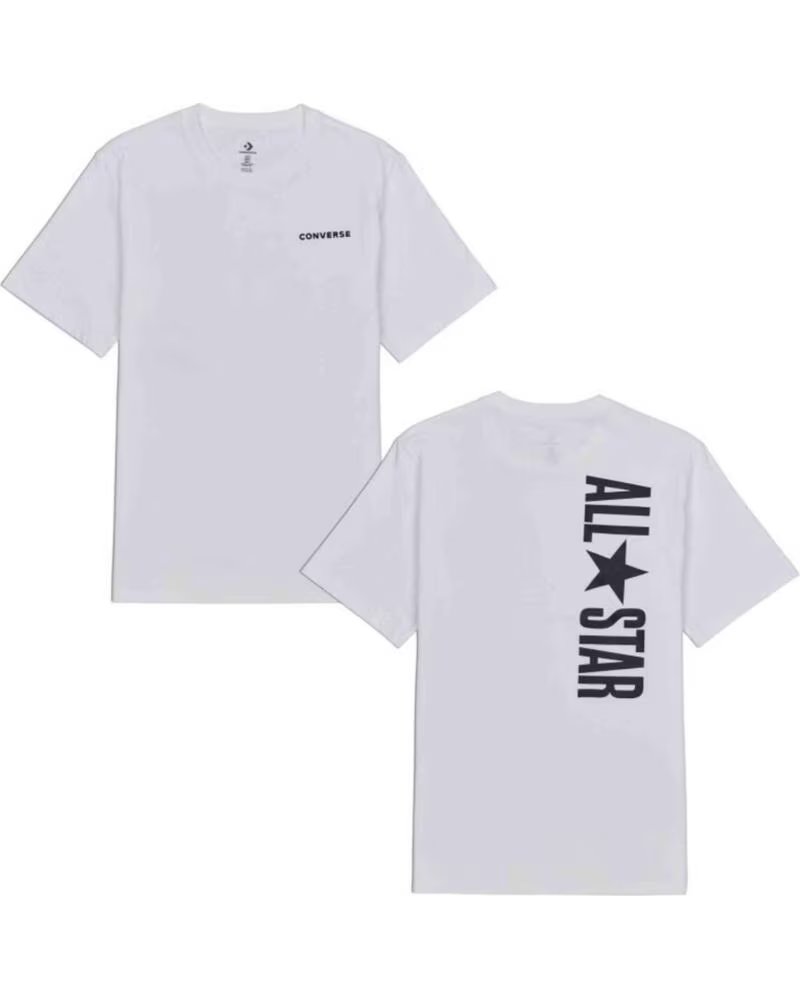 CONVERSE T-SHIRT A MANICA CORTA 10017432-A01 IN BIANCO PER UNISEX