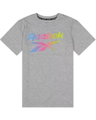 REEBOK T-SHIRT GRADIENT LOGO GRIGIO LIGHTHEATHER EX7616 MULTICOLORE MULTICOLOR