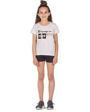 CHAMPION Camiseta De Manga Corta 403595-Em020 en gris para ninas