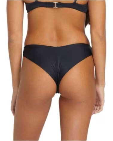 VOLCOM CUECA DE BIQUÍNI SIMPLY SEAMLESS CHEEKINI NEGRO