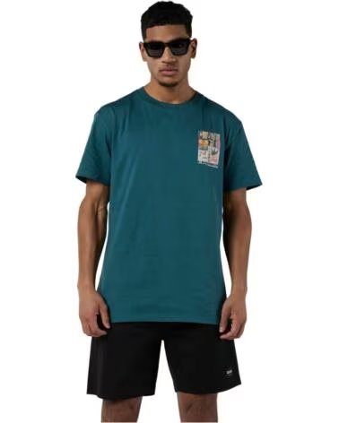 MYSTIC Camiseta De Manga Corta 35105 250230-695 en verde para hombre AZUL