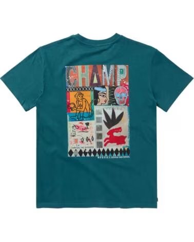 MYSTIC Camiseta De Manga Corta 35105 250230-695 en verde para hombre AZUL