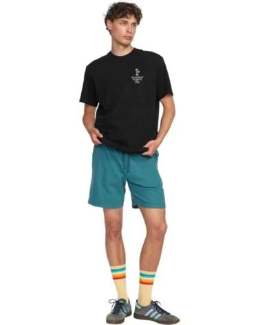 REVOLUTION Camiseta De Manga Corta 1394Fin en negro para hombre NEGRO