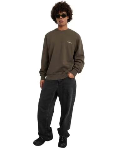 CARHARTT WIP SWEATSHIRT SCRIPT EMBROIDERY HOMEM VERDE MULTICOLOR