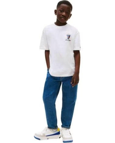 TOMMY HILFIGER KURZARM-T-SHIRT KB0KB09718YBR KINDER UNISEX BLANCO