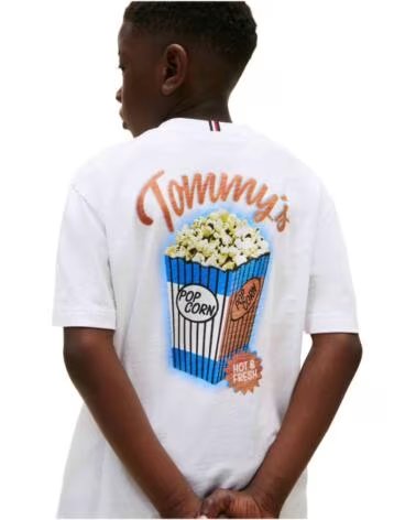 TOMMY HILFIGER KURZARM-T-SHIRT KB0KB09718YBR KINDER UNISEX BLANCO