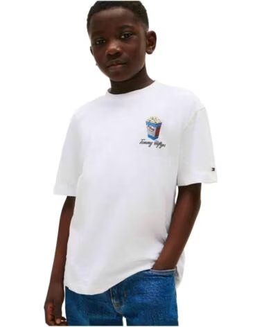 TOMMY HILFIGER KURZARM-T-SHIRT KB0KB09718YBR KINDER UNISEX BLANCO
