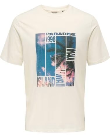 ONLY SONS T-SHIRT MANICA CORTA 22029454-ISLAND DA UOMO BIANCO BLANCO