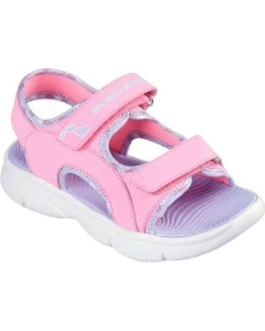 SANDALES SKECHERS 303049LHPLV POUR ENFANTS HOT PINK SYNTHETIC ET LAVENDER TRIM