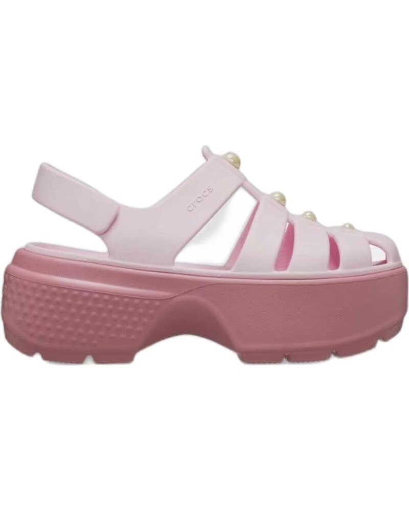 CROCS SANDALES 210979-6XX ROSE POUR FEMME ROSETTE