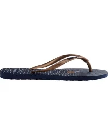 HAVAIANAS INFRADITO 4137125 9633 356 DA DONNA BLU NAVY BLUE-ROSE GOLD GOLD-NAVY BLUE