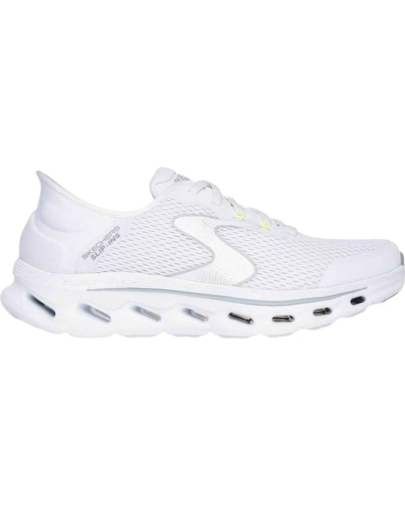 SKECHERS SCARPE 216661WGY DA UOMO WHITE AND GRAY TEXTILE-SYNTHETIC AND