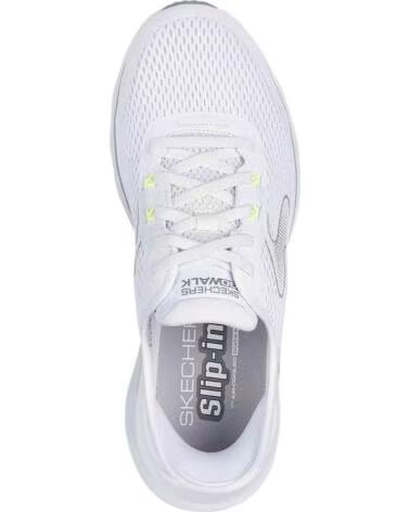 SKECHERS SCARPE 216661WGY DA UOMO WHITE AND GRAY TEXTILE-SYNTHETIC AND