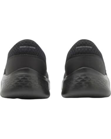 SKECHERS SLIPPER 216485-BBK FÜR HERREN BLACK TEXTILE-BLACK LEATHER TEXTILE-