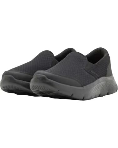 SKECHERS SLIPPER 216485-BBK FÜR HERREN BLACK TEXTILE-BLACK LEATHER TEXTILE-