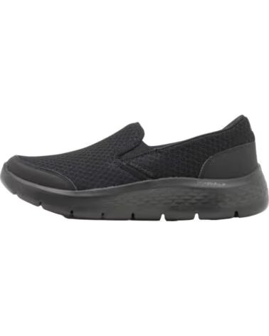 SKECHERS SLIPPER 216485-BBK FÜR HERREN BLACK TEXTILE-BLACK LEATHER TEXTILE-