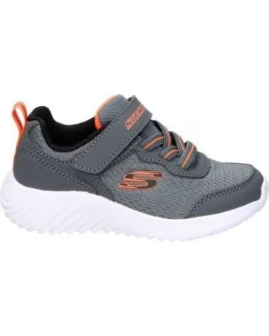 SKECHERS CHAUSSURES DE RUNNING 403906N ENFANT UNISEXE GRAY SYNTHETIC - TEXTILE BLACK ORANGE TRIM