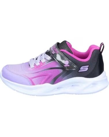 SKECHERS SNEAKER 303713N-BKMT FÜR MÄDCHEN SCHWARZ MESH BLACK MESH-MULTI TRIM