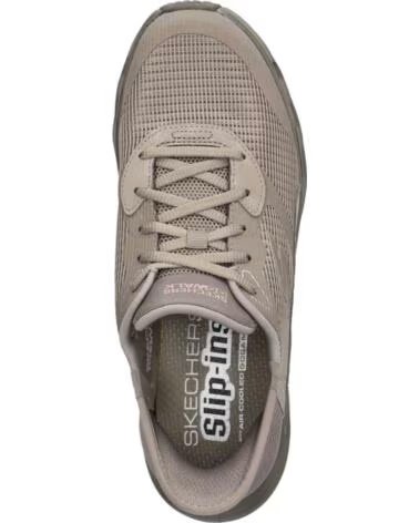 SKECHERS BASKETS 125115-TPE TAUPE TEXTILE-TRIM POUR FEMME