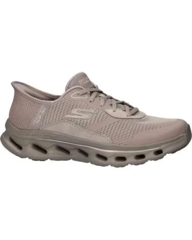 SKECHERS BASKETS 125115-TPE TAUPE TEXTILE-TRIM POUR FEMME