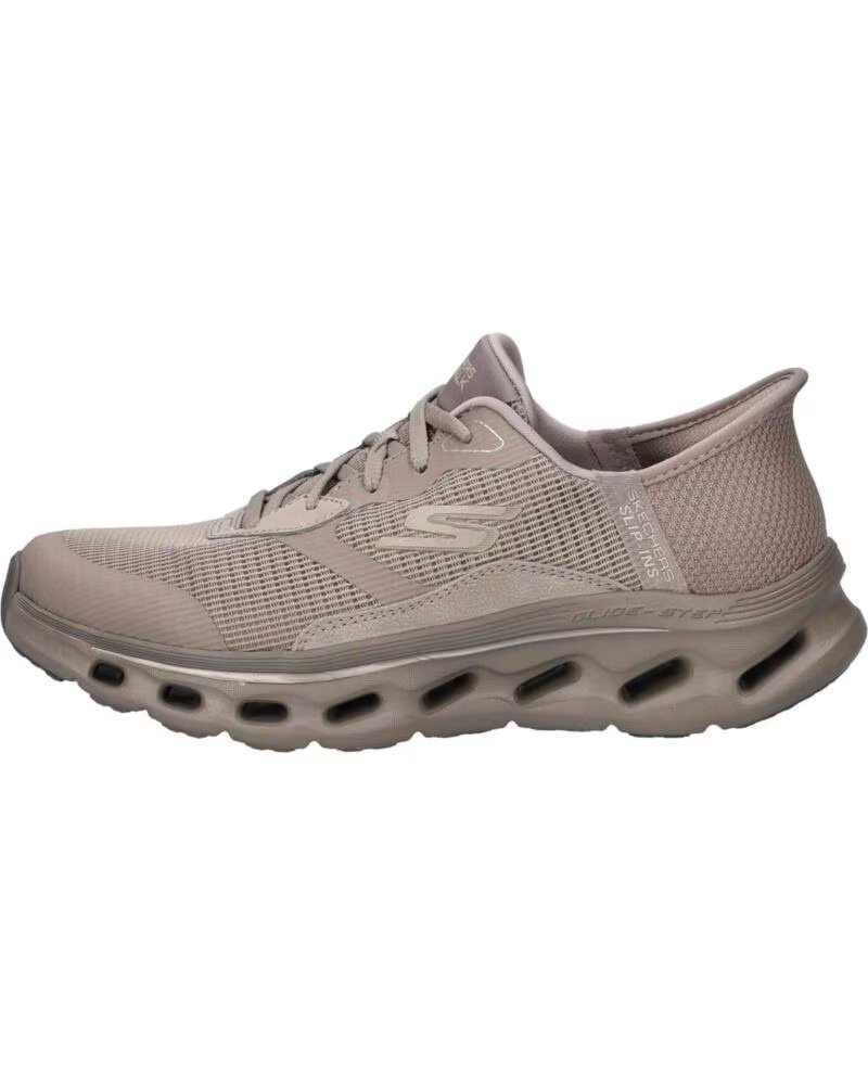 SKECHERS BASKETS 125115-TPE TAUPE TEXTILE-TRIM POUR FEMME